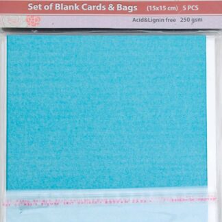 Набір заготовок для листівок "SANTI" /952254/ 15*15 см 5шт.,голуб.перламутр.,250г/м2 (1/100)