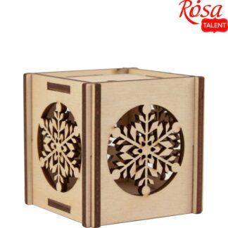 Підсвічник на ялинку "Rosa Talent" /554/ "Святкові вогники 1" фанера, 6*6*6см