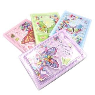 Блокнот А5/80арк. "JO" /DSCN0579/ з паєтками "Метелик", мікс (1/20)