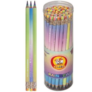 Олівець графітний "CLASS" /146C/ НВ, з гумкою, круглі., RAINBOW, (уп.48шт.в тубі) (48/288/1728)