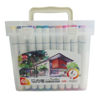 Скетч Маркер двосторонній "JO" /TK83013-60/ трикутн. скош/круг.60шт/набір пласт. контейнер з руч. (1/16)