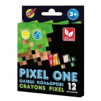 Олівці воскові "Школярик" 12 кол. /316121007-UA/ Crayons Pixel One (1/24)