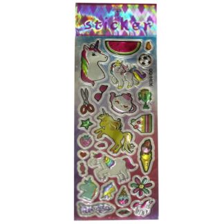 Наліпка пласт "WB" /QQHH036/ лазерна 7*17см. Єдиноріг (20)