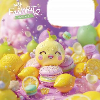 Зошит уч. "Школярик" 12арк.// /3454C/ "Favorite desserts"  глітер (дівчинка) (30/300)