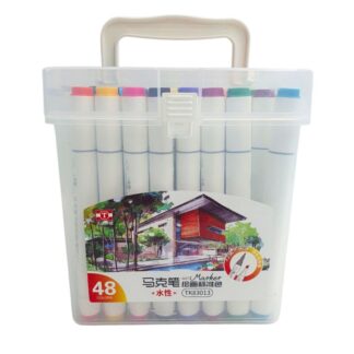 Скетч Маркер двосторонній "JO" /TK83013-48/ трикутн. скош/круг.48шт/набір пласт. контейнер з руч. (1/18)