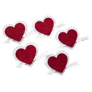 Заготовка "Діамантові ручки" /123044/ "Палке серце із стрілою" 7,5 см, фоаміран, 30 шт в упак.