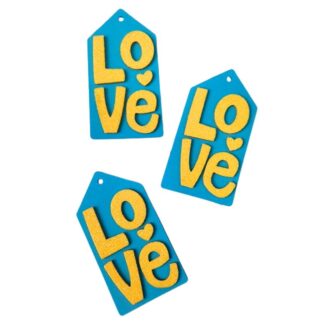 Заготовка "Діамантові ручки" /123050/ "Бірка "Love" 8 см, фоаміран, 20 шт в упак.,блакитна