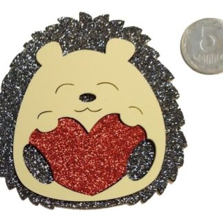 Заготовка "Діамантові ручки" /123077/ "Їжачок з сердечком", 8 см, фоаміран, сіра 10 шт в упак.