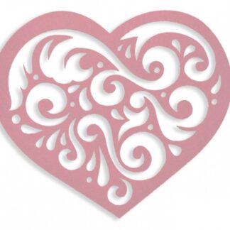 Набір фетрових заготовок "Діамантові ручки" /120325/ "Мереживне серце" рожеве, 12*16 см, 10 шт в упак.