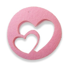 Набір фетрових заготовок "Діамантові ручки" /120340/ "Серця двох", 10 см, рожевий, 10 шт. в упак.