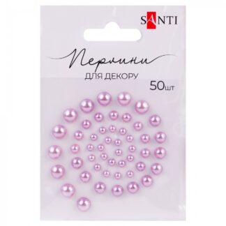 Перлини самоклеючі "Santi" /740131/ бузкові розмір: 3мм-6мм (50шт) (1/10)