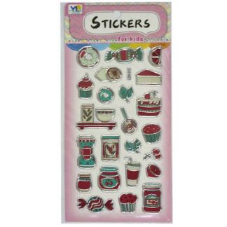 Наліпка пласт "WB" /LDH-012/ рельєфна з фольгою 10,5*23,5см. Солодощі (20)