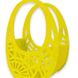 Кошик з фетру "Діамантові ручки" /230076/ "Візерунок", 11 см, жовтий