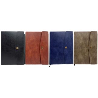 Блокнот А5/100арк /25-011/на кнопці,  шкірзам з утримувачем  д/ручки 80г/м2, #