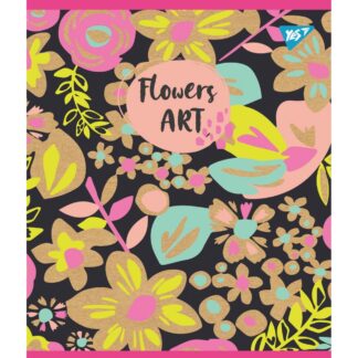 Зошит уч. "YES" 48арк.# /765119/ "Flowers art" крафт, білила+глітер (5/100)
