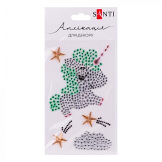 Набір для творчості "Santi" /742537/ «Unicorn Єдиноріг», аплікація  зі страз самоклеючих, 9,5х15см (1/10/600)