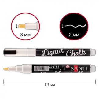 Маркер крейдяний "Santi" /390781/ білий, 3 мм (6/480)