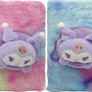 Блокнот А5/80арк. /2206-7/ хутряна обкл. "Зайчик  Kuromi Куромі-гаманець" #, мікс