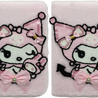 Блокнот А5/80арк. /2206-9/ хутряна обкл. "Зайчик  Kuromi Куромі" #, мікс