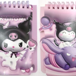 Блокнот 10,2*12,5 см/60арк. /55606/ на спіралі зверху "Зайчик Kuromi Куромі- 3D", мікс (1/24)