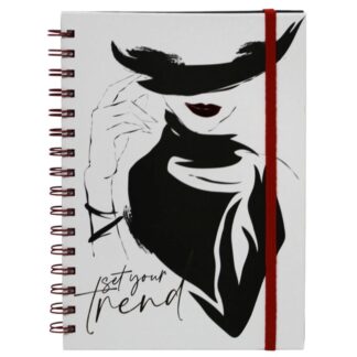 Блокнот А5/100арк. "WB" /5232/ на спіралі, на гумці, обкл. з фольгою 70гр. (1/12)