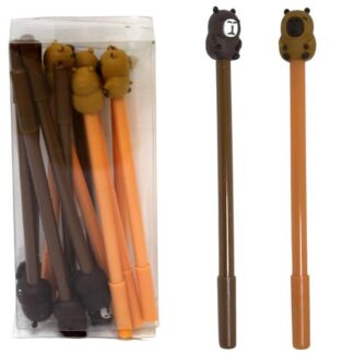 Ручка гелева "WB" /C74/ Капібара 0,38мм синя (12/144)