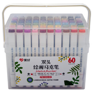 Скетч Маркер двосторонній "AIHAO" /PM508-60/ квадрат. 60шт/набір  (1/8)