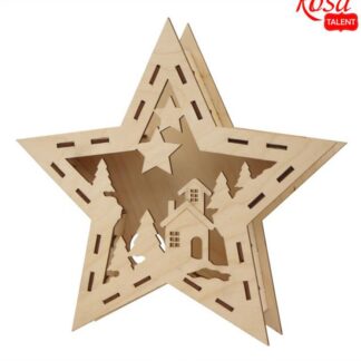 Заготовка "Rosa Talent" /418/ 3D композиція "Зірка", фанера, 17,7*20см