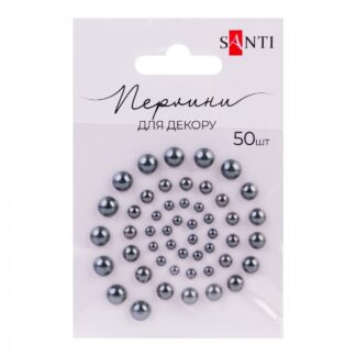Перлини самоклеючі "Santi" /742985/ сталеві розмір: 3мм-6мм (50шт) (1/10)