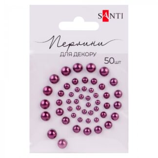 Перлини самоклеючі "Santi" /740188/ стигла вишня розмір: 3мм-6мм (50шт) (1/10)