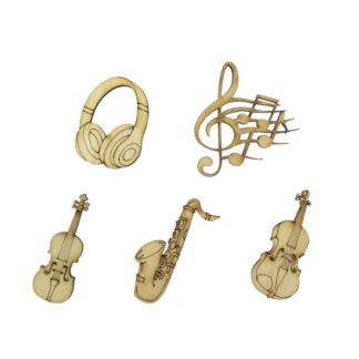 Набір заготовок "Rosa Talent" для декорування "Музика" /025/ 5шт, фанера