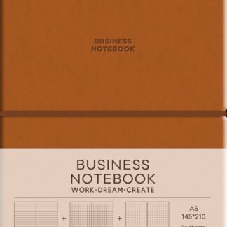 Блокнот А5/96 арк. "Школярик" Business /A5-7135LBrown/ == обкл.поліуретан м'яка, крем блок, 80г/м2 "Brown" (1/12)