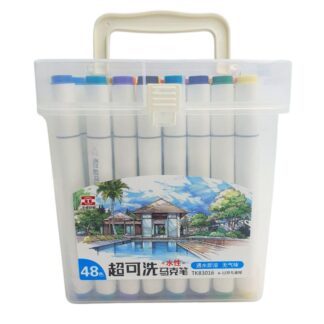 Скетч Маркер двосторонній "JO" /TK83016-48/ трикутн. скош/круг.тонк.48шт/набір пласт. контейнер з руч. (1/12)