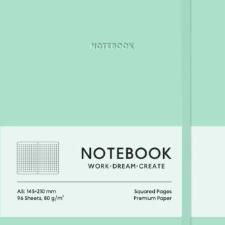 Блокнот А5/96 арк. "Школярик" /A5-7110KSoft Turquoise/ # обкл.поліуретан, білий блок, 80г/м2 "Soft Turquoise" (1/12)