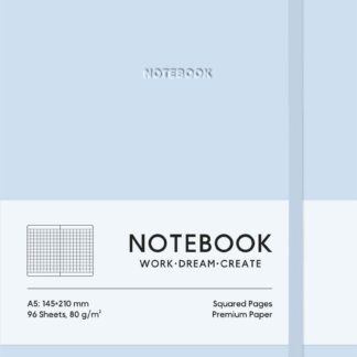 Блокнот А5/96 арк. "Школярик" /A5-7113KSoft Blue/ # обкл.поліуретан, білий блок, 80г/м2 "Soft Blue" (1/12)