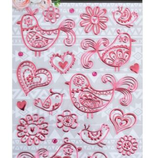 Набір декоратівних стікерів "Santi" /741280/ з тисн. фольгою "Птахи", 140 * 210мм (1/48/288)