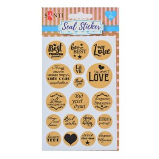 Набір декоратівних стікерів "Santi" /742289/ крафт , 2 арк. (1/10/500)