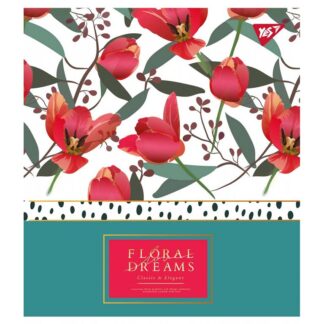 Зошит уч. "YES" 48арк.== /765290/ "Floral dreams" фольга золото+софт-тач+УФ-виб. (5/100)