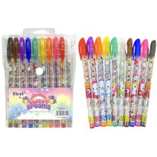 Набір гелевих ручок ароматна /L927-10/ 10кол., "Солодкі мрії" з блиском PVC (1/12/144)