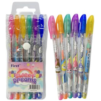 Набір гелевих ручок ароматна /L927-6/ 6кол., "Солодкі мрії" з блиском PVC (1/24/288)