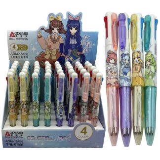 Ручка кулькова автомат "AODEMEI" /ADM-15160/ 4-кольори "Модна дівчинка" (40)