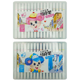 Набір скетч маркерів /221-48/ "Mouse" 48кол. кругл/скош наконечник, пласт.уп (1/7/28)