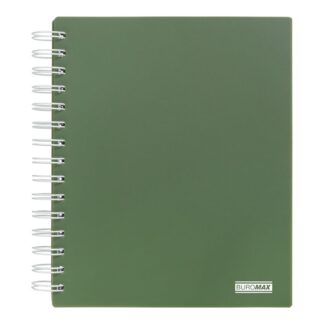 Блокнот В5(170*205)/120арк. "BuroMAX" /BM.24155912-16/ Коледж-блок #, спіраль, пласт.обкл., MILITARY темно-зелений (1/48)