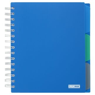 Блокнот В5(170*205)/120арк. "BuroMAX" /BM.24355911-02/ #, спіраль, пласт.обкл., з розділ., CLASSIC синій (1/48)