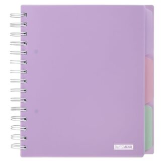 Блокнот В5(170*205)/120арк. "BuroMAX" /BM.24355912-26/ #, спіраль, пласт.обкл., з розділ., PASTEL бузковий (1/48)