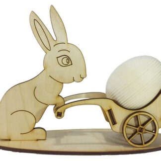 Заготовка "Великдень Підставка Зайка з Тачкою на 1 яйце " /AS-4212, В-0347/ ФАН 18*13см Атлас