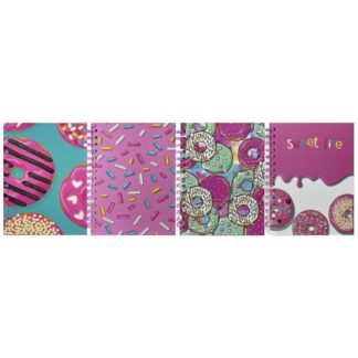 Блокнот А5/80арк /1813-16/ на спіралі тв.обкладинка "Смаколики"  (1/50)