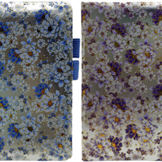 Блокнот А5/80арк. /6600-37/ # утримувач д/ручки шкір/зам , "Квіти на сріблі" кольор.край 80г/м2 (1/12)