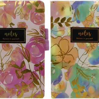 Блокнот А6/80арк. /6500-25/ # утримувач д/ручки шкір/зам , "Золоті гілочки" кольор.край 80г/м2 (1/24)