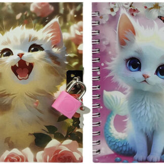 Блокнот 11*15см/48арк. /64620/ # на мет.замочку "Котик"  (1/120)